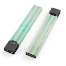 Teal and Green Grunge Vertical Stripes - Premium Decal Protective Skin-Wrap Sticker compatible with the Juul Labs vaping device