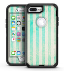 Teal and Green Grunge Vertical Stripes - iPhone 7 Plus/8 Plus OtterBox Case & Skin Kits