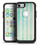 Teal and Green Grunge Vertical Stripes - iPhone 7 or 8 OtterBox Case & Skin Kits