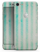 Teal and Green Grunge Vertical Stripes - Skin-kit for the iPhone 8 or 8 Plus