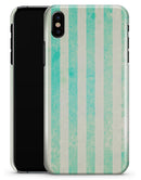 Teal and Green Grunge Vertical Stripes - iPhone X Clipit Case