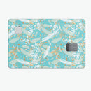 Teal and Orange Whispy Waterstrokes - Premium Protective Decal Skin-Kit for the Apple Credit Card