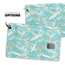 Teal and Orange Whispy Waterstrokes - Premium Protective Decal Skin-Kit for the Apple Credit Card