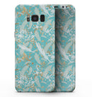 Teal and Orange Whispy Waterstrokes - Samsung Galaxy S8 Full-Body Skin Kit
