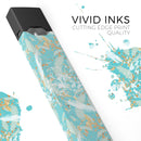 Teal and Orange Whispy Waterstrokes - Premium Decal Protective Skin-Wrap Sticker compatible with the Juul Labs vaping device