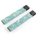 Teal and Orange Whispy Waterstrokes - Premium Decal Protective Skin-Wrap Sticker compatible with the Juul Labs vaping device