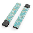 Teal and Orange Whispy Waterstrokes - Premium Decal Protective Skin-Wrap Sticker compatible with the Juul Labs vaping device