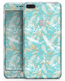 Teal and Orange Whispy Waterstrokes - Skin-kit for the iPhone 8 or 8 Plus