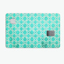Teal and White Bubble Morrocan Pattern - Premium Protective Decal Skin-Kit for the Apple Credit Card