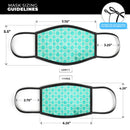 Teal and White Bubble Morrocan Pattern - Made in USA Mouth Cover Unisex Anti-Dust Cotton Blend Reusable & Washable Face Mask with Adjustable Sizing for Adult or Child