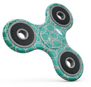 Teal and White Bubble Morrocan Pattern Full-Body Fidget Spinner Skin-Kit