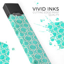 Teal and White Bubble Morrocan Pattern - Premium Decal Protective Skin-Wrap Sticker compatible with the Juul Labs vaping device