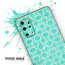 Teal and White Bubble Morrocan Pattern - Premium Vinyl Skin Decal for Samsung Galaxy S25 Ultra, S24, S23, S22 & All Galaxy S Models