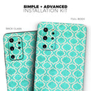 Teal and White Bubble Morrocan Pattern - Premium Vinyl Skin Decal for Samsung Galaxy S25 Ultra, S24, S23, S22 & All Galaxy S Models