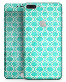Teal and White Bubble Morrocan Pattern - Skin-kit for the iPhone 8 or 8 Plus