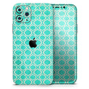 Teal and White Bubble Morrocan Pattern - Protective Skin Wrap & Decal – Compatible with iPhone SE to iPhone 17 Pro Max (All Models)