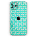 Teal and White Bubble Morrocan Pattern - Protective Skin Wrap & Decal – Compatible with iPhone SE to iPhone 17 Pro Max (All Models)
