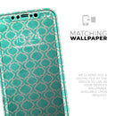 Teal and White Bubble Morrocan Pattern - Protective Skin Wrap & Decal – Compatible with iPhone SE to iPhone 17 Pro Max (All Models)