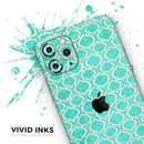 Teal and White Bubble Morrocan Pattern - Protective Skin Wrap & Decal – Compatible with iPhone SE to iPhone 17 Pro Max (All Models)