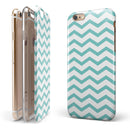 Teal and White Jagged Chevron iPhone 6/6s or 6/6s Plus 2-Piece Hybrid INK-Fuzed Case