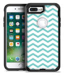 Teal and White Jagged Chevron - iPhone 7 Plus/8 Plus OtterBox Case & Skin Kits