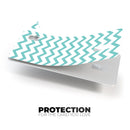 Teal and White Jagged Chevron - Premium Protective Decal Skin-Kit for the Apple Credit Card
