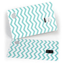 Teal and White Jagged Chevron - Premium Protective Decal Skin-Kit for the Apple Credit Card