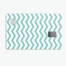 Teal and White Jagged Chevron - Premium Protective Decal Skin-Kit for the Apple Credit Card