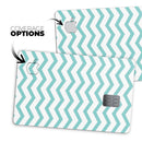 Teal and White Jagged Chevron - Premium Protective Decal Skin-Kit for the Apple Credit Card