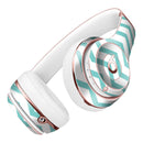 Teal and White Jagged Chevron Full-Body Skin Kit for the Beats by Dre Solo 3 Wireless Headphones