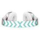 Teal and White Jagged Chevron Full-Body Skin Kit for the Beats by Dre Solo 3 Wireless Headphones