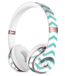 Teal and White Jagged Chevron Full-Body Skin Kit for the Beats by Dre Solo 3 Wireless Headphones