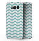 Teal and White Jagged Chevron - Samsung Galaxy S8 Full-Body Skin Kit