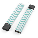 Teal and White Jagged Chevron - Premium Decal Protective Skin-Wrap Sticker compatible with the Juul Labs vaping device