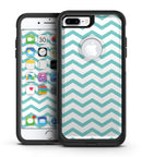 Teal and White Jagged Chevron - iPhone 7 or 7 Plus Commuter Case Skin Kit