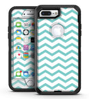 Teal and White Jagged Chevron - iPhone 7 Plus/8 Plus OtterBox Case & Skin Kits
