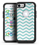 Teal and White Jagged Chevron - iPhone 7 or 8 OtterBox Case & Skin Kits