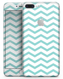 Teal and White Jagged Chevron - Skin-kit for the iPhone 8 or 8 Plus