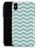Teal and White Jagged Chevron - iPhone X Clipit Case