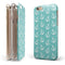 Teal and White Micro Anchors iPhone 6/6s or 6/6s Plus 2-Piece Hybrid INK-Fuzed Case