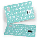 Teal and White Micro Anchors - Premium Protective Decal Skin-Kit for the Apple Credit Card