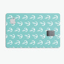 Teal and White Micro Anchors - Premium Protective Decal Skin-Kit for the Apple Credit Card