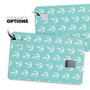 Teal and White Micro Anchors - Premium Protective Decal Skin-Kit for the Apple Credit Card