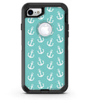 Teal and White Micro Anchors - iPhone 7 or 8 OtterBox Case & Skin Kits