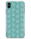 Teal and White Micro Anchors - iPhone X Clipit Case