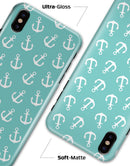 Teal and White Micro Anchors - iPhone X Clipit Case