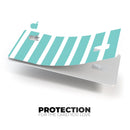 Teal and White horizontal Stripes - Premium Protective Decal Skin-Kit for the Apple Credit Card