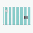 Teal and White horizontal Stripes - Premium Protective Decal Skin-Kit for the Apple Credit Card
