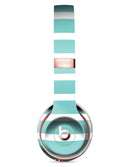 Teal and White horizontal Stripes Full-Body Skin Kit for the Beats by Dre Solo 3 Wireless Headphones