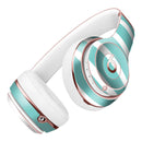Teal and White horizontal Stripes Full-Body Skin Kit for the Beats by Dre Solo 3 Wireless Headphones